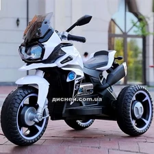 Детский мотоцикл M 4117 EL-1, кожаное сиденье, белый